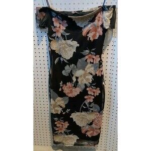 Lovely Day Dress Large Floral Rose Straps Sheer Bodycon